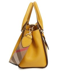 Burberry Small Calfskin Leather Tote Yellow