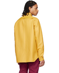 Rick Owens Yellow Outershirt Leather Jacket