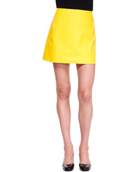 Yellow Leather Skirt