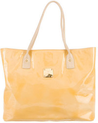 MCM Embossed Patent Leather Tote