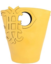 Emilio Pucci Logo Leather Bucket Tote