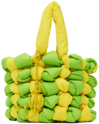 JW Anderson Green Yellow Medium Knotted Tote