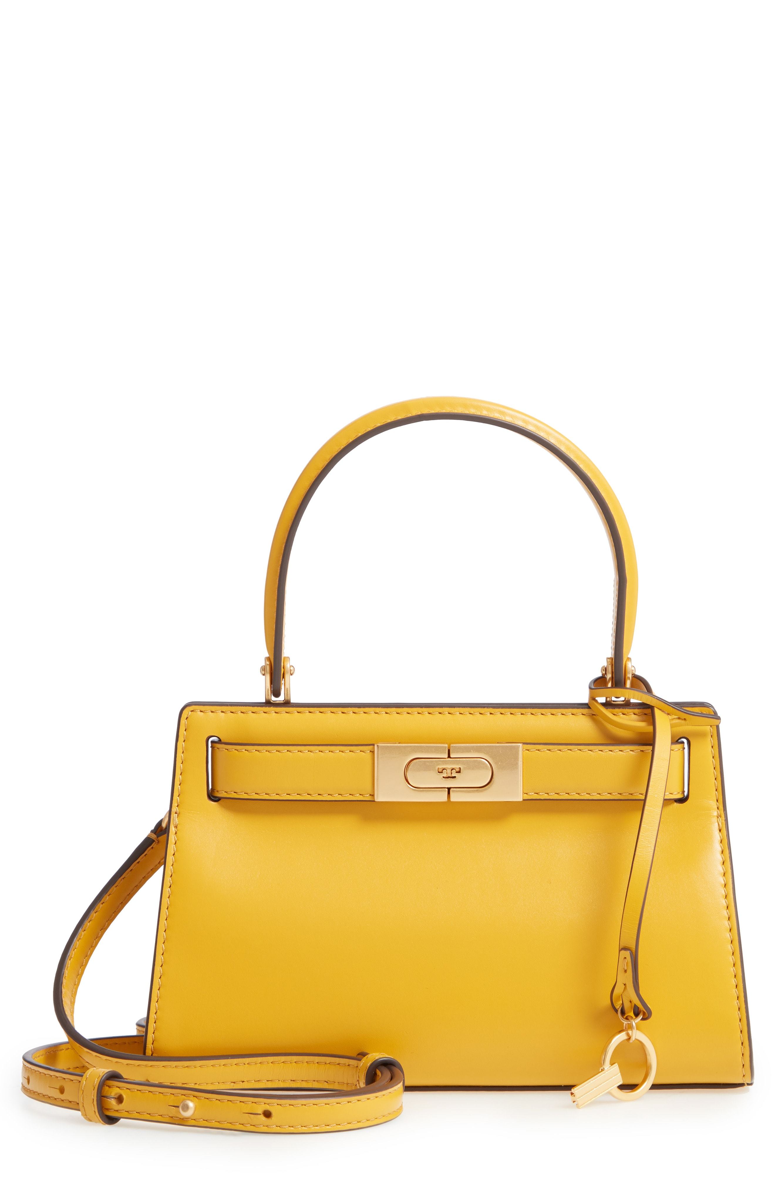 Leather mini bag Tory Burch Yellow in Leather - 28418538