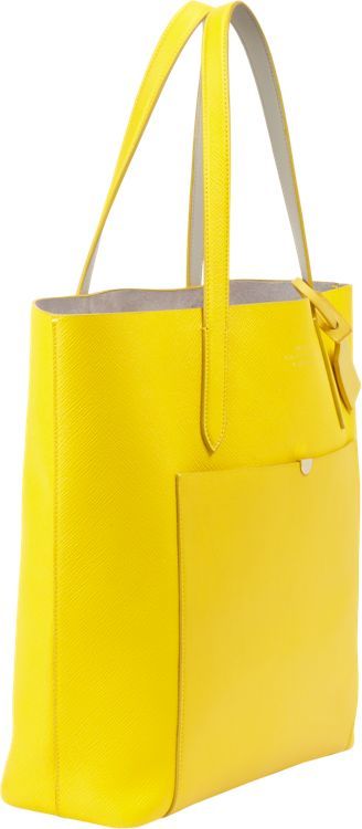 Smythson Panama Tote Yellow, $995 | Barneys New York | Lookastic.com