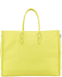 Balenciaga Papier A4 Side Zip Leather Tote Bag Yellow