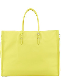 Balenciaga Papier A4 Side Zip Leather Tote Bag Yellow, $1,835