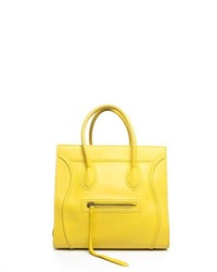 Celine Pre Owned Yellow Calfskin Phantom Luggage Tote Bag