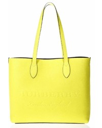 Burberry Yellow Leather Tote Shopper Bag