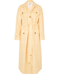 Yellow Leather Trenchcoat