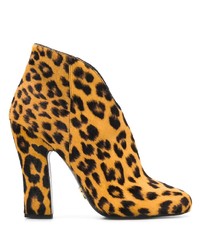 Yellow Leopard Calf Hair Ankle Boots