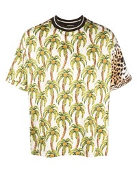 Yellow Leopard Crew-neck T-shirt