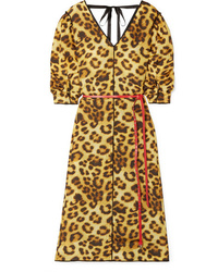 Yellow Leopard Midi Dress