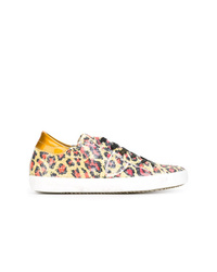 Yellow Leopard Sequin Low Top Sneakers