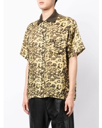 Toga Virilis Leopard Print Short Sleeved Shirt