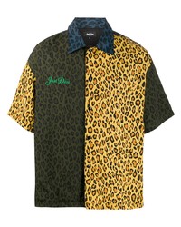 Just Don Leopard Print Short Sleeved Shirt