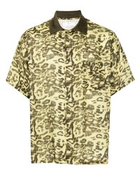 Toga Virilis Leopard Print Short Sleeved Shirt
