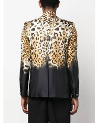 Roberto Cavalli Leopard Print Silk Blazer