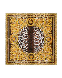 Yellow Leopard Silk Scarf