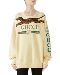 Gucci Leopard Detail Logo Sweatshirt