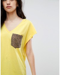 Vila Leopard Pocket T Shirt