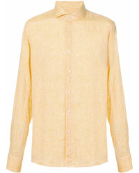 Yellow Linen Long Sleeve Shirt