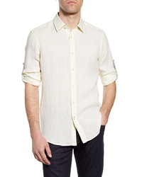 BOSS Lukas Regular Fit Linen Button Up Shirt