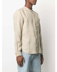 Woolrich Mandarin Collar Linen Shirt
