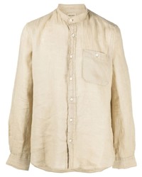 Woolrich Mandarin Collar Linen Shirt