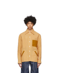 Yellow Linen Shirt Jacket