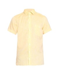 Yellow Linen Short Sleeve Shirt