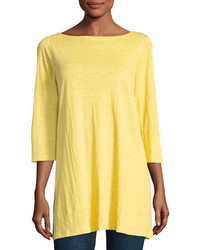 Eileen Fisher 34 Sleeve Organic Linen Tunic Plus Size