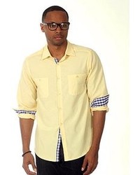 Carlton Filthy Etiquette Filthy Etiquette Chambray Shirt With Gingham Plaid Trims