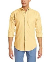 Haggar Life Khaki Solid Oxford Long Sleeve Slim Fit Woven Shirt