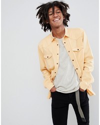 ASOS DESIGN Oversized Washed Vintage Look Shirt In Yellow