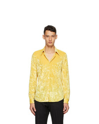 Dries Van Noten Yellow Velvet Shirt