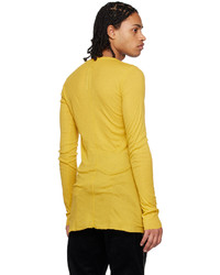 Rick Owens Yellow Crewneck Long Sleeve T Shirt