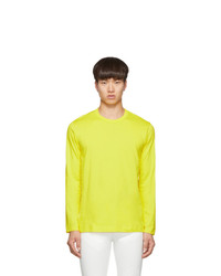Comme Des Garcons SHIRT Yellow Logo Long Sleeve T Shirt
