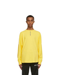 Palm Angels Yellow Ns Logo Long Sleeve T Shirt