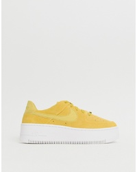 Nike Yellow Air Force 1 Sage Trainers