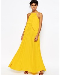 Asos Collection Ruffle Pleated Maxi Dress