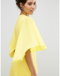 Asos Deep Plunge Cape Sleeve Maxi Dress