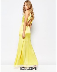 Fame And Partners Nevada Maxi Dress With Fishtail And Keyhole Back