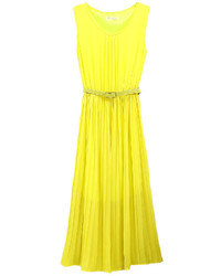 ChicNova Yellow Sleeveless Dress In Maxi Length With Elastic Waist