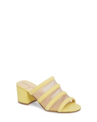 Yellow Mesh Heeled Sandals