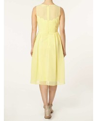 Lemon Scallop Detail Midi Dress