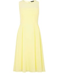 Lemon Scallop Detail Midi Dress