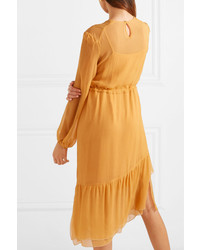 See by Chloe Med Tiered Crinkled Crepon Midi Dress