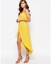 TFNC Pleated Wrap Front Midi Dress With Belt