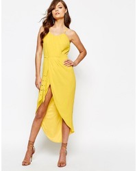 TFNC Pleated Wrap Front Midi Dress With Belt