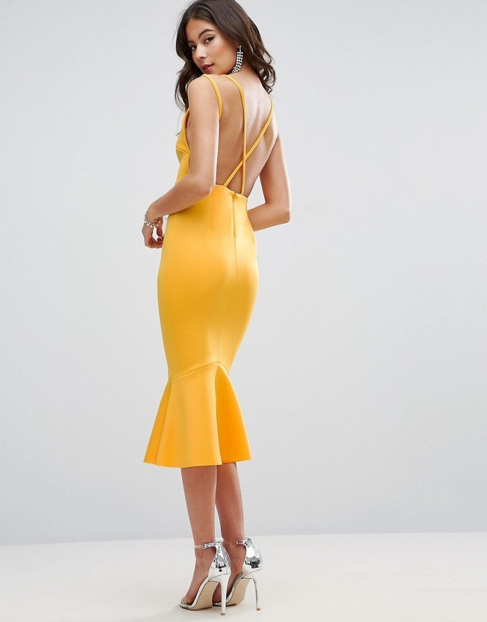 Asos scuba cami pephem midi dress best sale